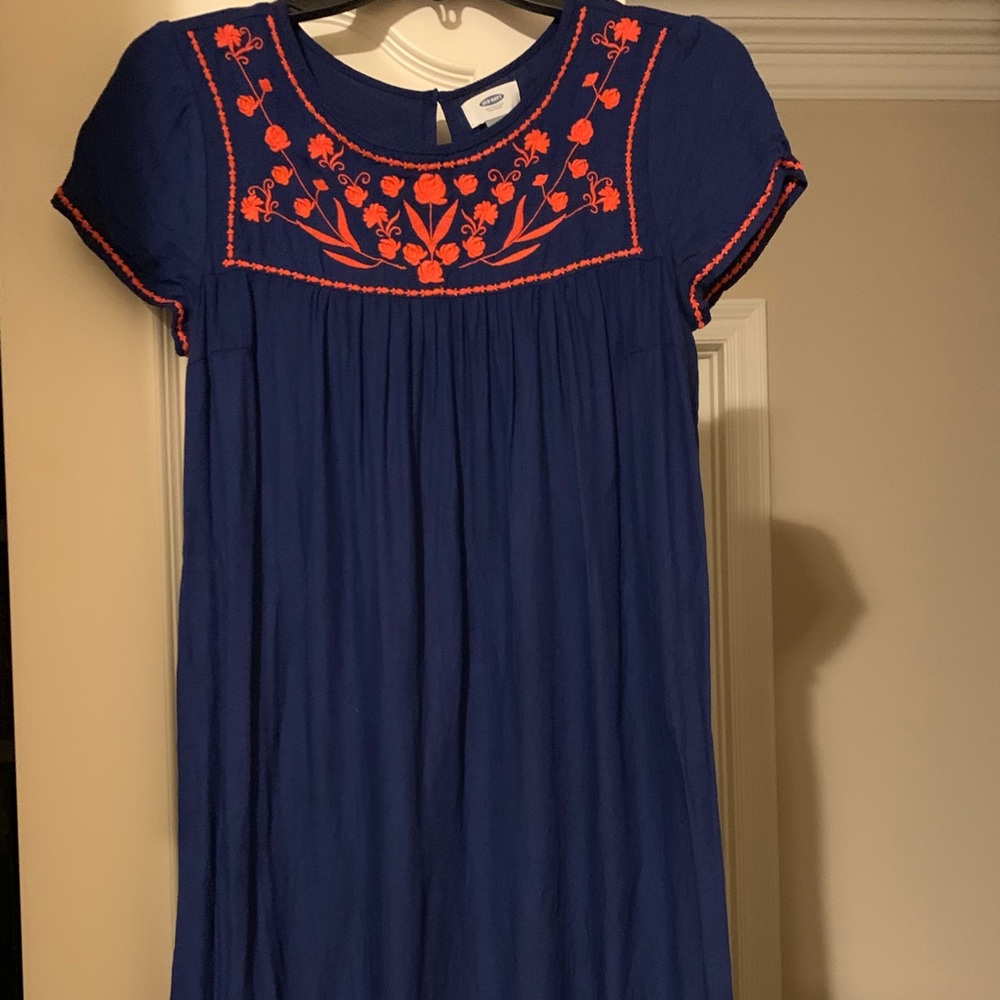 Old Navy Embroidered Navy Dress
